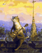 Laden Sie das Bild in den Galerie-Viewer, Malen nach Zahlen für Erwachsene | Katze mit Guitare | Figured'Art