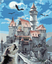 Laden Sie das Bild in den Galerie-Viewer, Malen nach Zahlen für Erwachsene | Schloss und Wolf | Figured'Art