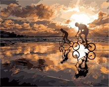 Laden Sie das Bild in den Galerie-Viewer, Malen nach Zahlen für Erwachsene | Mit dem Fahrrad in den Sonnenuntergang | Figured'Art
