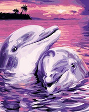 Laden Sie das Bild in den Galerie-Viewer, Malen nach Zahlen für Erwachsene | Delfinenpaar | Figured'Art