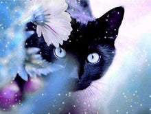 Laden Sie das Bild in den Galerie-Viewer, Diamond Painting, Katze und Blumen