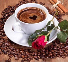 Laden Sie das Bild in den Galerie-Viewer, Diamond Painting, Kaffee und Rose