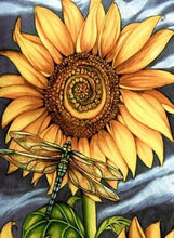 Laden Sie das Bild in den Galerie-Viewer, Diamond Painting, Libelle und Sonnenblume