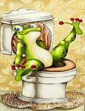 Laden Sie das Bild in den Galerie-Viewer, Diamond Painting, Frosch in Toiletten