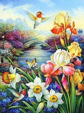 Laden Sie das Bild in den Galerie-Viewer, Diamond Painting, Kolibri am Ufer des Flusses