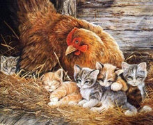 Laden Sie das Bild in den Galerie-Viewer, Diamond Painting, Kätzchen und Huhn