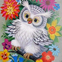 Laden Sie das Bild in den Galerie-Viewer, Diamond Painting, Eule und Blumen