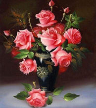 Laden Sie das Bild in den Galerie-Viewer, Diamond Painting, Rosen in Vase