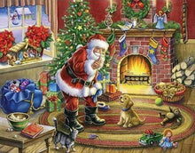 Laden Sie das Bild in den Galerie-Viewer, Diamond Painting, Weihnachtsmann und Hund