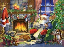 Laden Sie das Bild in den Galerie-Viewer, Diamond Painting, Weihnachtsmann neben dem Kamin