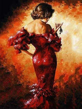 Laden Sie das Bild in den Galerie-Viewer, Malen nach Zahlen für Erwachsene | Sexy Frau in rot | Figured'Art