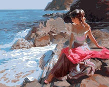 Laden Sie das Bild in den Galerie-Viewer, Malen nach Zahlen für Erwachsene | Frau nahe dem Wasser | Figured'Art