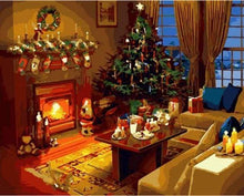 Laden Sie das Bild in den Galerie-Viewer, Malen nach Zahlen für Erwachsene | Kaminfeuer an Weihnachten | Figured'Art
