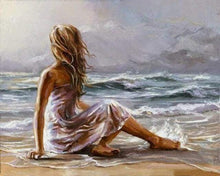 Laden Sie das Bild in den Galerie-Viewer, Malen nach Zahlen für Erwachsene | Mädchen am Strand | Figured'Art