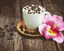 Laden Sie das Bild in den Galerie-Viewer, Malen nach Zahlen für Erwachsene | Blumen und Kaffee | Figured'Art