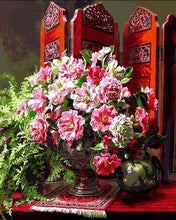 Laden Sie das Bild in den Galerie-Viewer, Malen nach Zahlen für Erwachsene | Blumen und chinesische Trennwand | Figured'Art