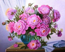 Laden Sie das Bild in den Galerie-Viewer, Malen nach Zahlen für Erwachsene | Blumen und blaue Vase | Figured'Art