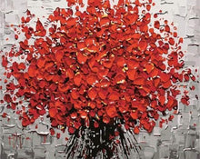 Laden Sie das Bild in den Galerie-Viewer, Malen nach Zahlen für Erwachsene | Abstrakte rote Blumen | Figured'Art
