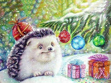 Laden Sie das Bild in den Galerie-Viewer, Malen nach Zahlen für Erwachsene | Igel und Weihnachtsgeschenke | Figured'Art