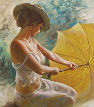 Laden Sie das Bild in den Galerie-Viewer, Malen nach Zahlen für Erwachsene | Junge Frau mit Regenschirm | Figured'Art
