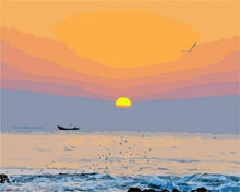 Laden Sie das Bild in den Galerie-Viewer, Malen nach Zahlen für Erwachsene | Sonnenuntergang am Meer | Figured'Art