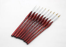 Laden Sie das Bild in den Galerie-Viewer, accessoires | Kit de 9 pinceaux multi-tailles en bois rouge | autre | Figured’Art