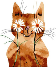 Laden Sie das Bild in den Galerie-Viewer, Malen nach Zahlen für Erwachsene | Katze und die Gänseblümchen | Figured'Art