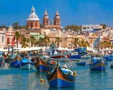 Laden Sie das Bild in den Galerie-Viewer, Malen nach Zahlen für Erwachsene | Hafen in Malta | Figured'Art