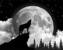 Laden Sie das Bild in den Galerie-Viewer, Malen nach Zahlen für Erwachsene | Wolf und Vollmond | Figured'Art