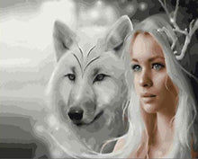 Laden Sie das Bild in den Galerie-Viewer, Malen nach Zahlen für Erwachsene | Wolf und Schönheit | Figured'Art
