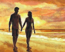 Laden Sie das Bild in den Galerie-Viewer, Malen nach Zahlen für Erwachsene | Hand in Hand am Strand | Figured'Art
