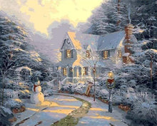 Laden Sie das Bild in den Galerie-Viewer, Malen nach Zahlen für Erwachsene | Haus und Schneemann | Figured'Art