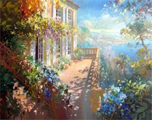 Laden Sie das Bild in den Galerie-Viewer, Malen nach Zahlen für Erwachsene | Haus mit Blumen unter der Sonne | Figured'Art