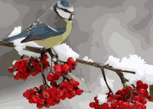 Laden Sie das Bild in den Galerie-Viewer, Malen nach Zahlen für Erwachsene | Vogel und rote Beeren | Figured'Art