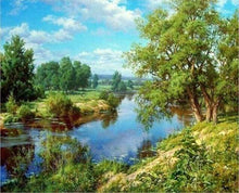 Laden Sie das Bild in den Galerie-Viewer, Malen nach Zahlen für Erwachsene | Landschaft mit Fluss | Figured'Art