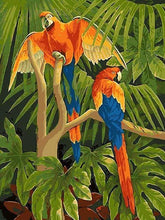 Laden Sie das Bild in den Galerie-Viewer, Malen nach Zahlen für Erwachsene | Papageien im Dschungel | Figured'Art