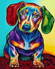 Laden Sie das Bild in den Galerie-Viewer, Malen nach Zahlen für Erwachsene | Kleiner bunter Hund | Figured'Art