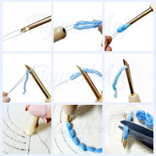 Laden Sie das Bild in den Galerie-Viewer, Punch Needle Mondsichel am bewölkten Himmel