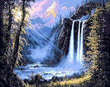 Laden Sie das Bild in den Galerie-Viewer, Malen nach Zahlen für Erwachsene | Wasserfall im Wald | Figured'Art