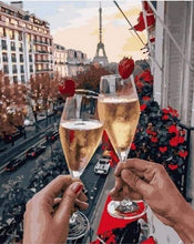 Laden Sie das Bild in den Galerie-Viewer, Malen nach Zahlen für Erwachsene | Prost der Verliebten in Paris | Figured'Art