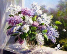 Laden Sie das Bild in den Galerie-Viewer, Malen nach Zahlen für Erwachsene | Romantische Vase mit Flieder | Figured'Art