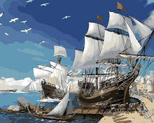 Laden Sie das Bild in den Galerie-Viewer, Malen nach Zahlen für Erwachsene | Andockende Yachten | Figured'Art