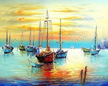 Laden Sie das Bild in den Galerie-Viewer, Malen nach Zahlen für Erwachsene | Segelboote an der Küste | Figured'Art